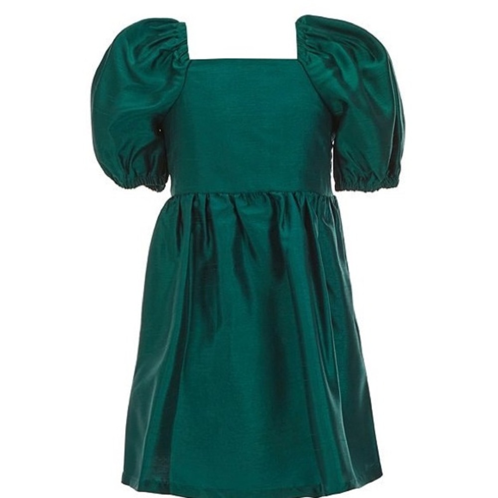 Copper Key Little Girls Margo Taffeta Puff Sleeve Dress Size 8